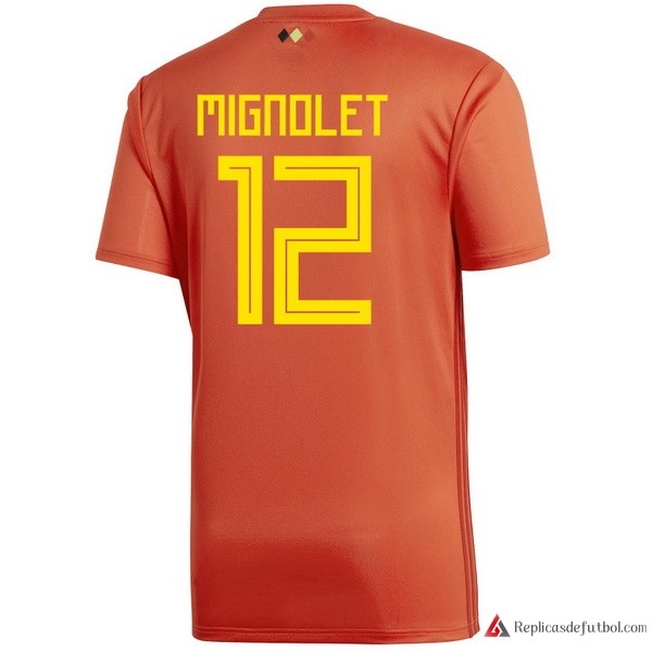 Camiseta Seleccion Belgica Primera equipación Mignolet 2018 Rojo
